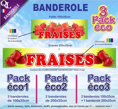 Banderole FRAISES Pack éco au choix