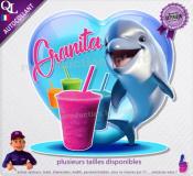 Autocollant GRANITA COEUR dauphin rigolo 1