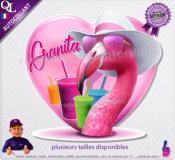Autocollant GRANITA COEUR flamand rose 1