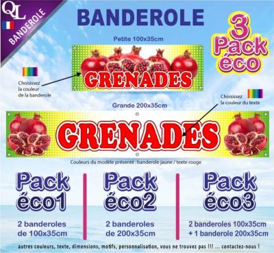 Banderole GRENADES Pack éco au choix