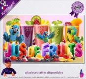 Autocollant JUS DE FRUITS titre 3D affiche adhésive