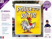 PLV POULETS ROTIS | choix : affiche autocollante - diffusant pour enseigne lumineuse - banderole - toile imprimée