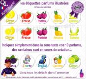 Etiquettes autocollantes illustrées PARFUMS granités