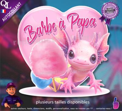 Autocollant BARBE A PAPA COEUR axololt 1