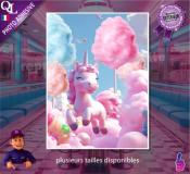 BARBE A PAPA poster autocollant licorne ref 1