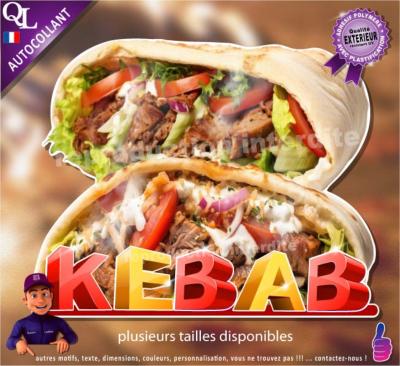 Autocollant KEBAB titre 3D sticker