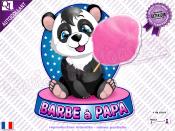 Autocollant BARBE A PAPA PANDA ETOILES rsistant UV