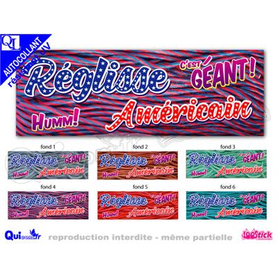 Sticker BANDEAU titre REGLISSE AMERICAIN autocollant résistant