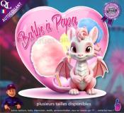 Autocollant BARBE A PAPA COEUR dragon 1