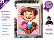 PLV ENFANT GLACE BOULE POP ART | choix : affiche autocollante - diffusant pour enseigne lumineuse - banderole - toile imprimée