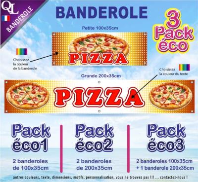 Banderole PIZZA Pack éco au choix