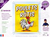 PLV POULETS ROTIS | choix : affiche autocollante - diffusant pour enseigne lumineuse - banderole - toile imprimée