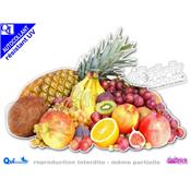 Sticker autocollant FRUITS du SOLEIL adhsif rsistant extrieur UV