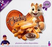Autocollant CHURROS ou CHICHIS CHOCOLAT COEUR BOIS ecureuil 1