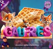 Autocollant GAUFRES TITRE 3D RENARD sticker