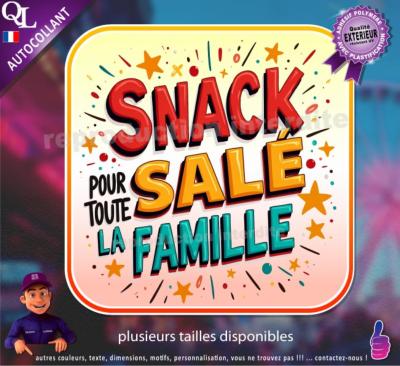 Autocollant SNACK Salé pour TOUTE LA FAMILLE ref1