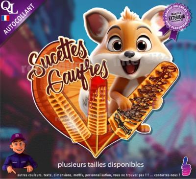 Autocollant SUCETTES GAUFRES COEUR BOIS renard 1