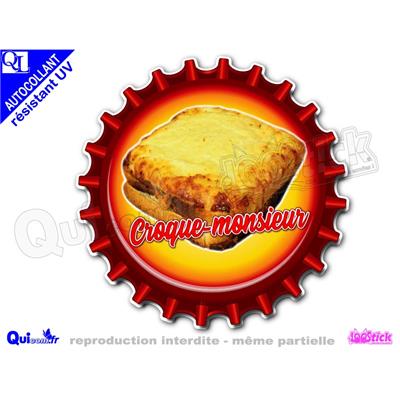 Autocollant CROQUE-MONSIEUR motif capsule adhésif résistant UV