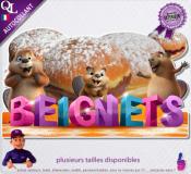 Autocollant BEIGNETS titre 3D castor sticker