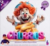 Autocollant CHURROS clown TITRE 3d STICKER