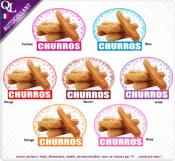 Autocollant PLV forain CHURROS OVALE ETOILES 