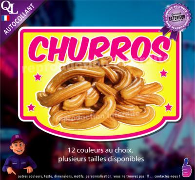 Autocollant CHURROS cadre plv forain