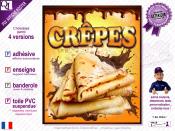 PLV CREPES| choix : affiche autocollante - diffusant pour enseigne lumineuse - banderole - toile imprime