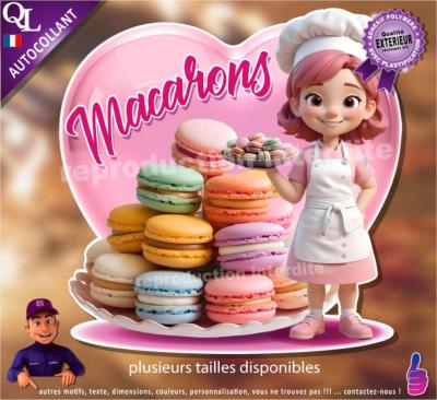 Autocollant MACARONS COEUR chef 2