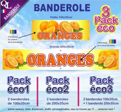 Banderole ORANGES Pack éco au choix