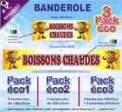 Banderole BOISSONS CHAUDES Pack éco au choix