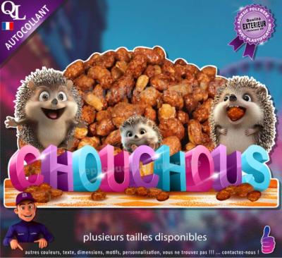 Autocollant CHOUCHOUS titre 3D hérissons sticker