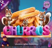 Autocollant CHICHIS CHURROS titre 3D ECUREUILS sticker