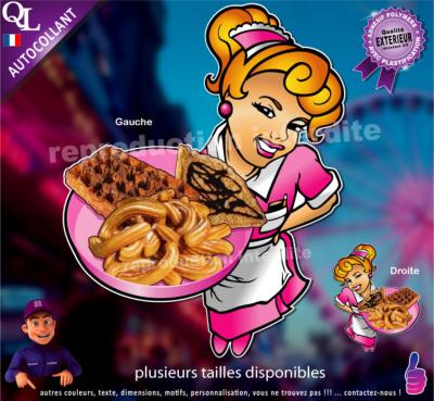 Autocollant SERVEUSE Snack Gaufre Crêpe