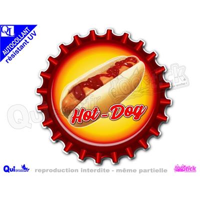 Autocollant HOT-DOG motif capsule adhésif résistant UV