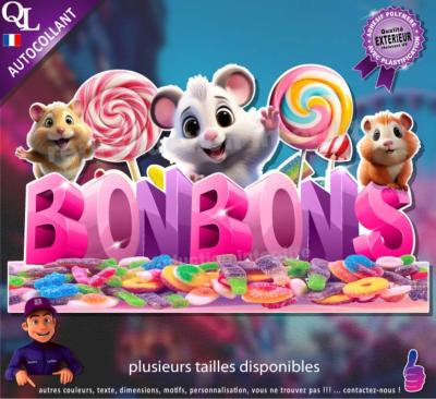 Autocollant BONBONS TITRE 3D PETITE SOURIS sticker