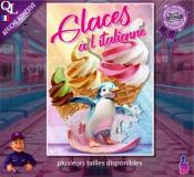 AFFICHE adhésive GLACES à L'ITALIENNE pingouin surfeur