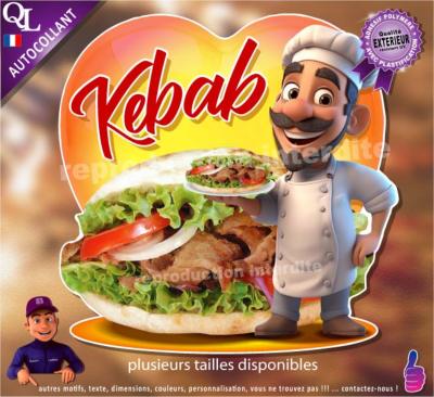 Autocollant KEBAB COEUR chef 1