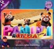 Autocollant PANINI NUTELLA BANANE titre 3D panda roux AFFICHE
