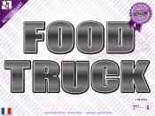 Autocollant Titre FOOD TRUCK lettres adhsives effet Mtal