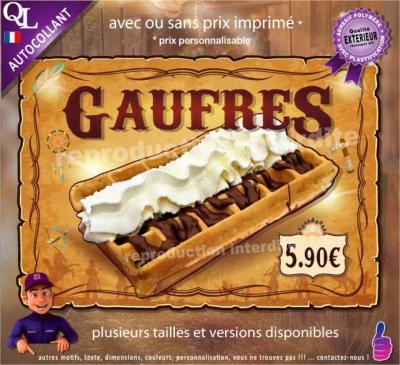 Autocollant GAUFRES NUTELLA CHANTILLY affiche western indien