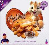 Autocollant CHURROS ou CHICHIS CHOCOLAT COEUR BOIS ecureuil 1