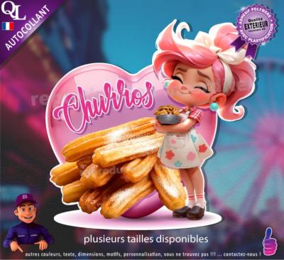 Autocollant CHURROS COEUR fillette 1