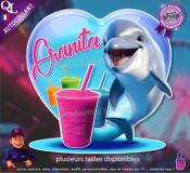 Autocollant GRANITA COEUR dauphin rigolo 1