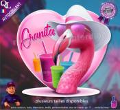 Autocollant GRANITA COEUR flamand rose 1