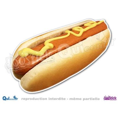 Autocollant HOT-DOG moutarde