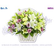 Autocollant fleurs Bouquet Lys & Roses