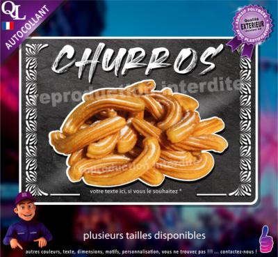 Autocollant CHURROS fond ardoise