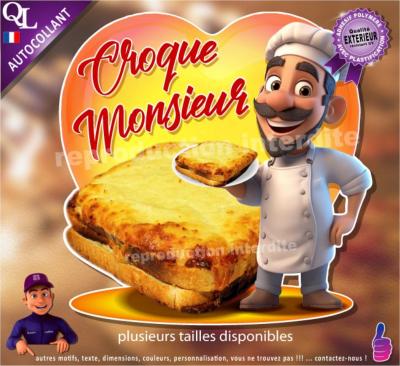 Autocollant CROQUE MONSIEUR COEUR chef 1