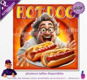 Autocollant affiche poster HOT DOG client affamé délirant