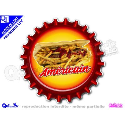 Autocollant AMERICAIN motif capsule adhésif résistant UV